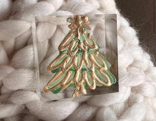 Christmas Acrylic Tree with Gold