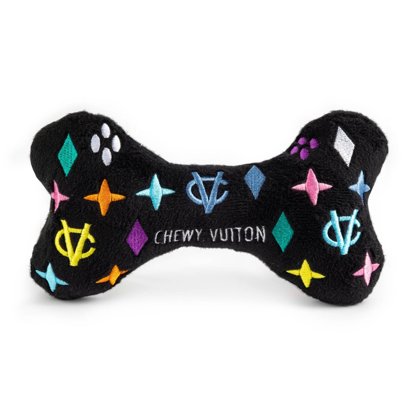 Black Chewy Vuiton Bone Dog Toy