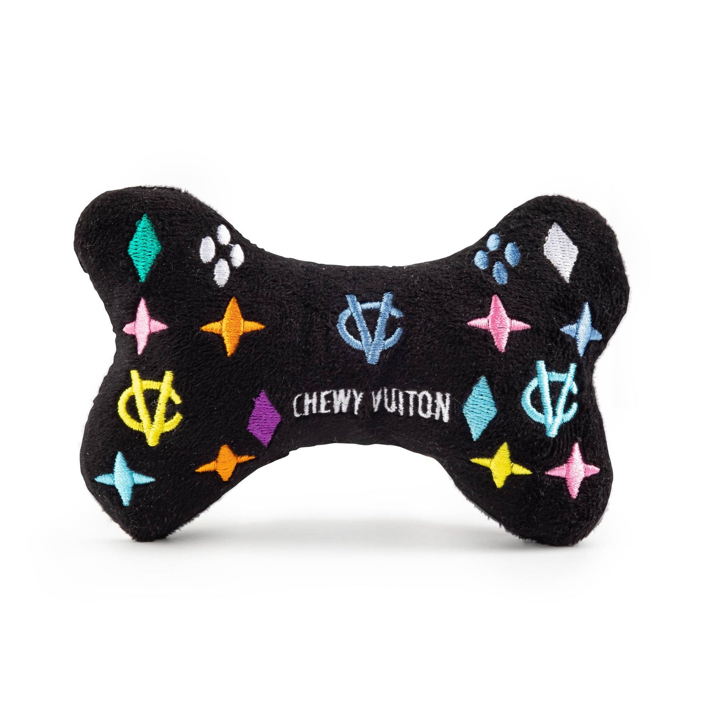 Black Chewy Vuiton Bone Dog Toy