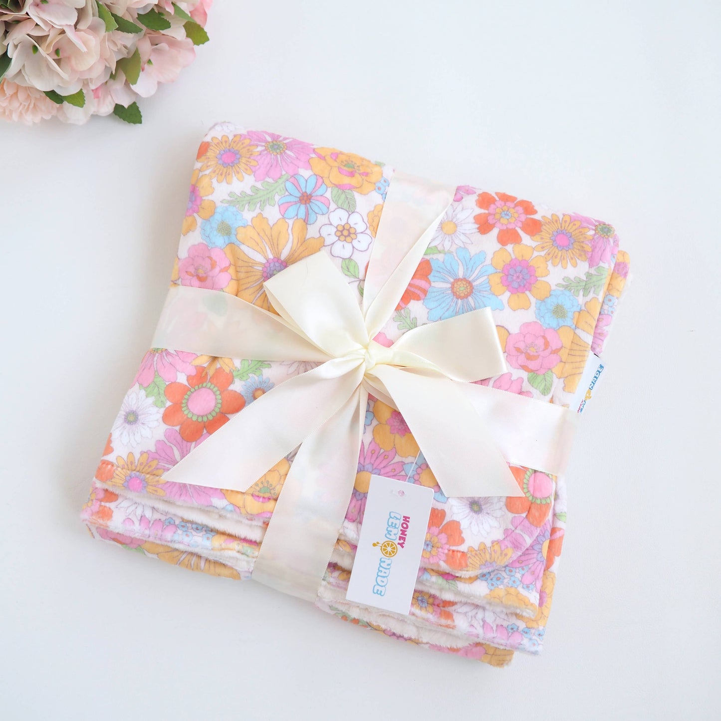 Retro Floral Minky Blanket