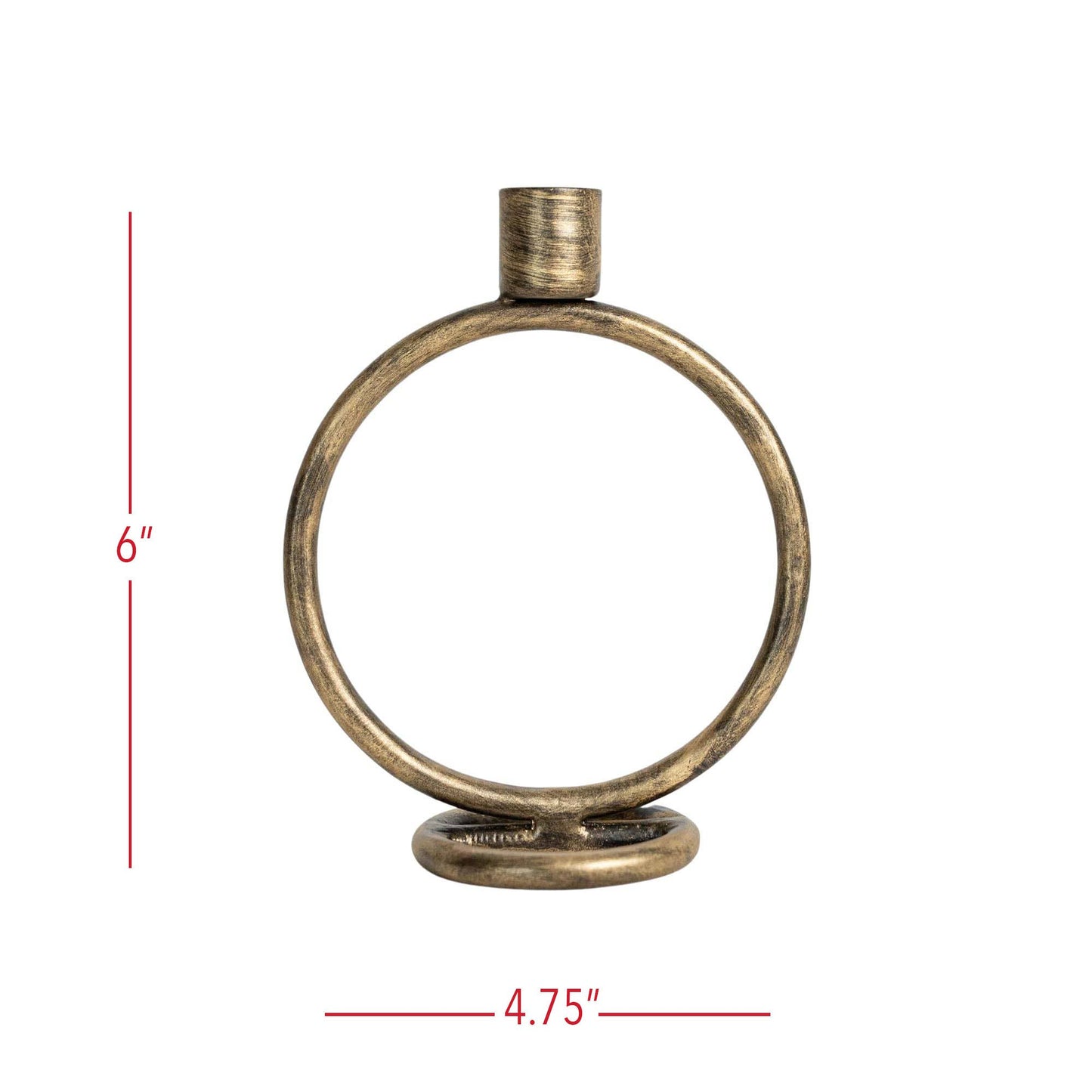 Round Sculpture Taper Candle Holder Metal