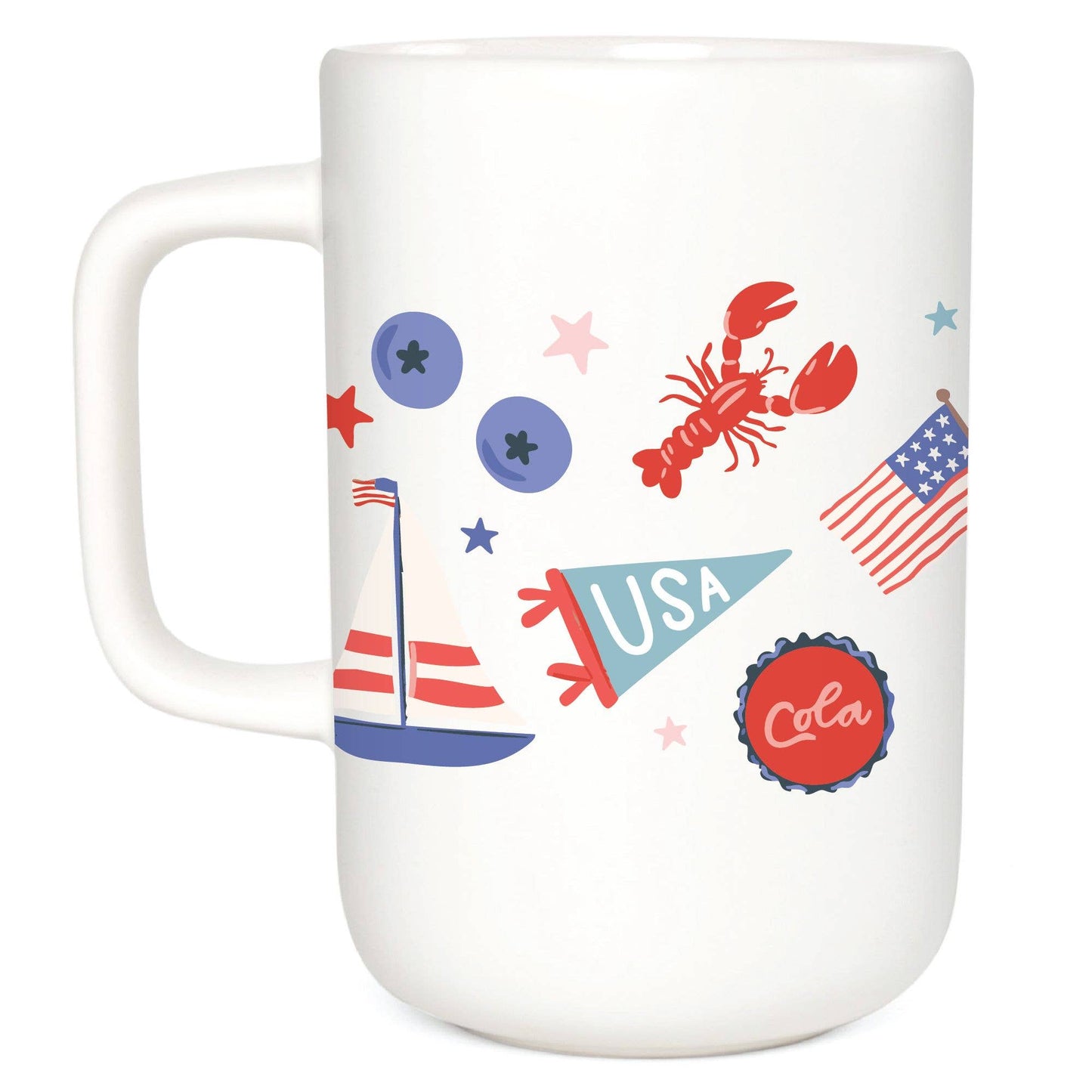 Coastal Americana Tall Ceramic Mug