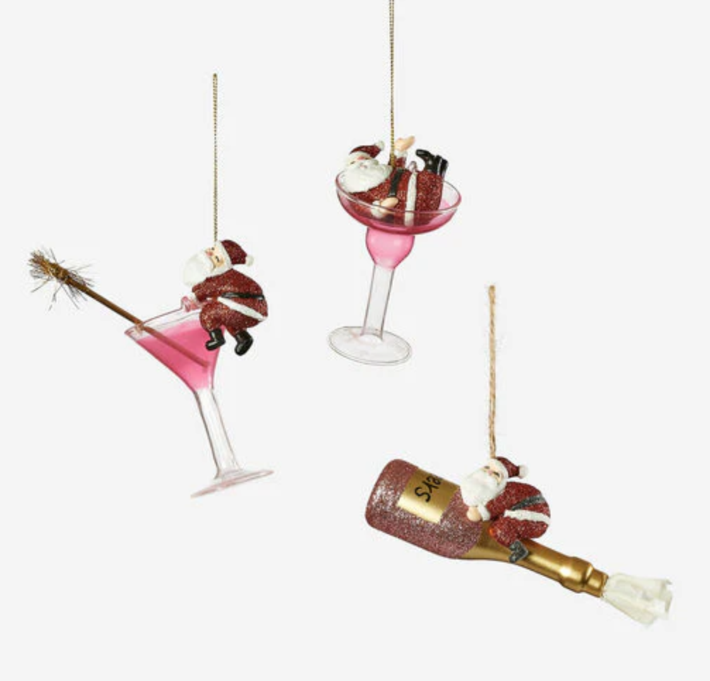Cheers Santa Ornaments