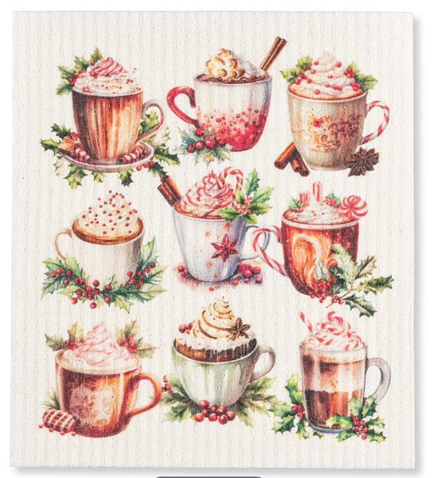 Hot Cocoa Swedish Dishcloth