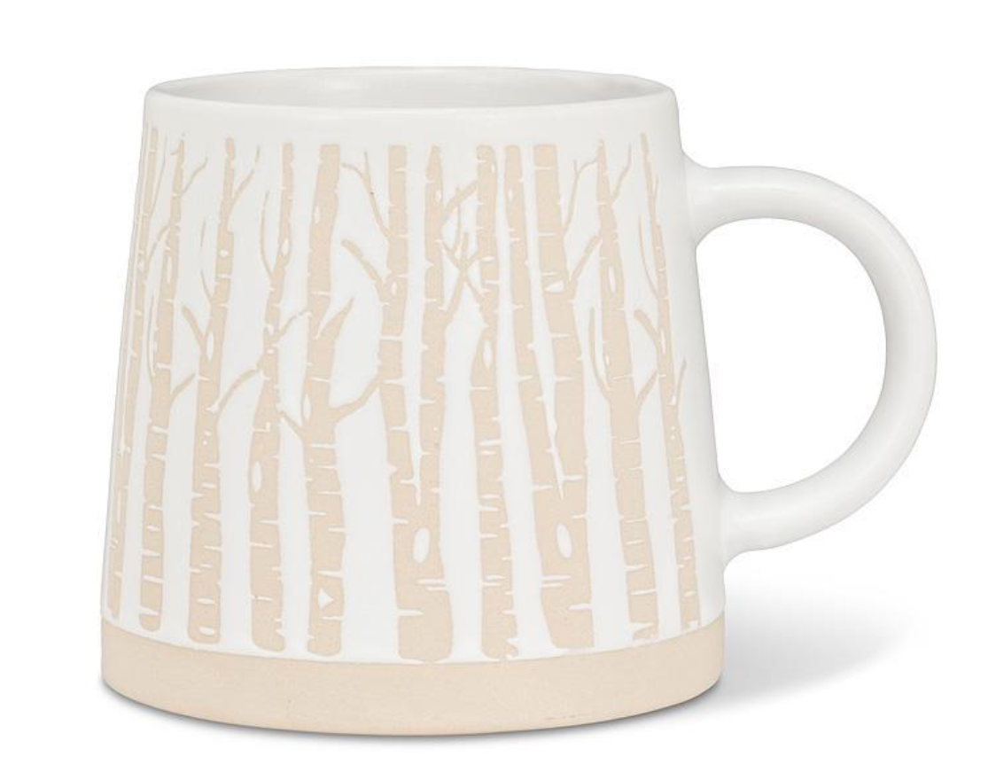 White Tan Birch Mug