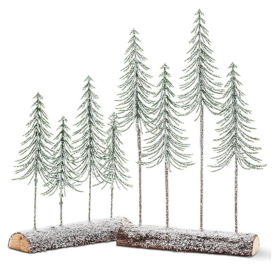 Log with Snowy Trees