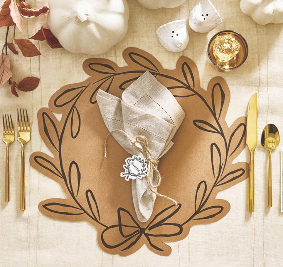 Wreath Paper Placemats
