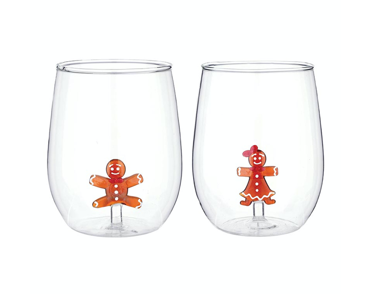 Gingerbread Wine Glass Set