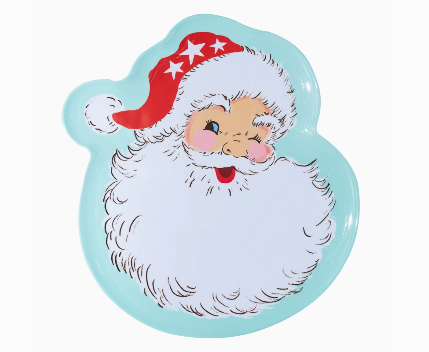 Santa Serving Platter Blue