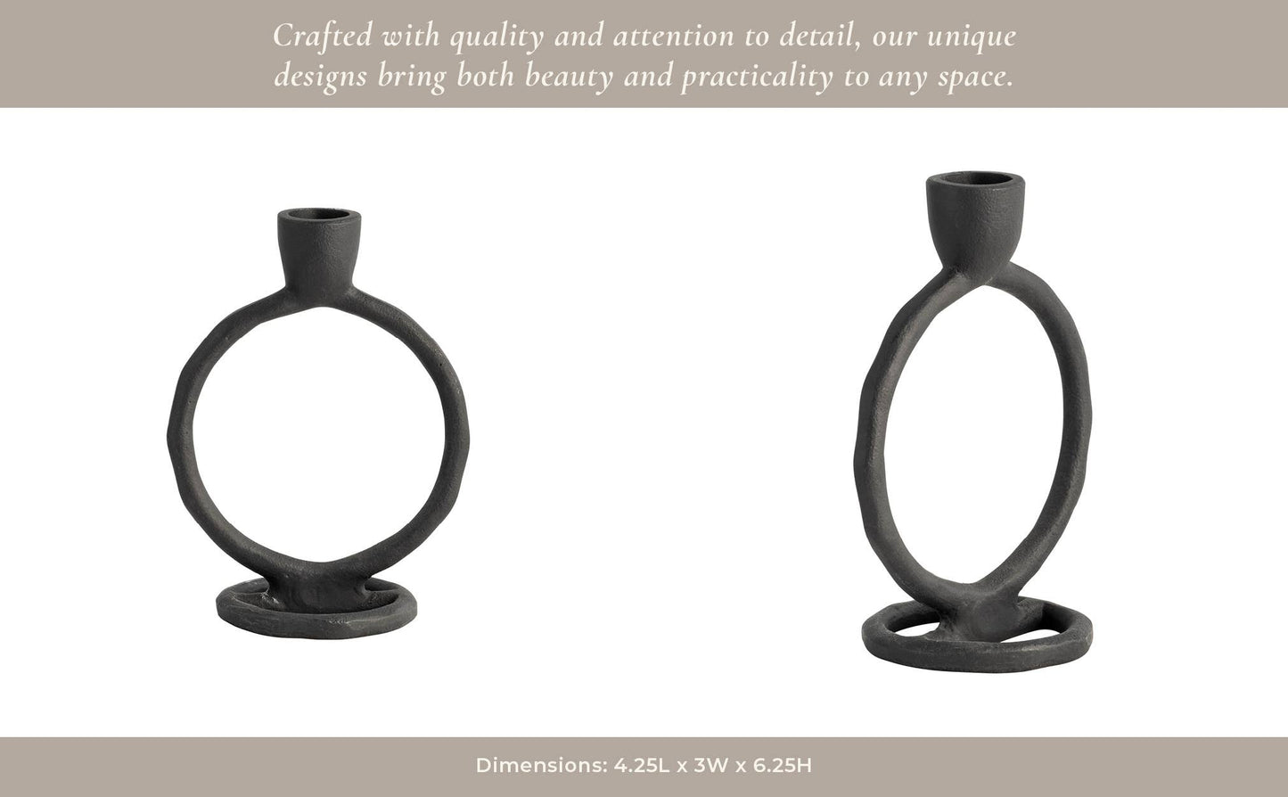 Metal Round Ring Taper Candle Holder