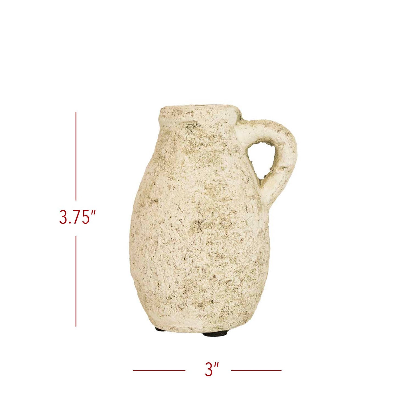 Pitcher Bud Vase Antique White Terracotta