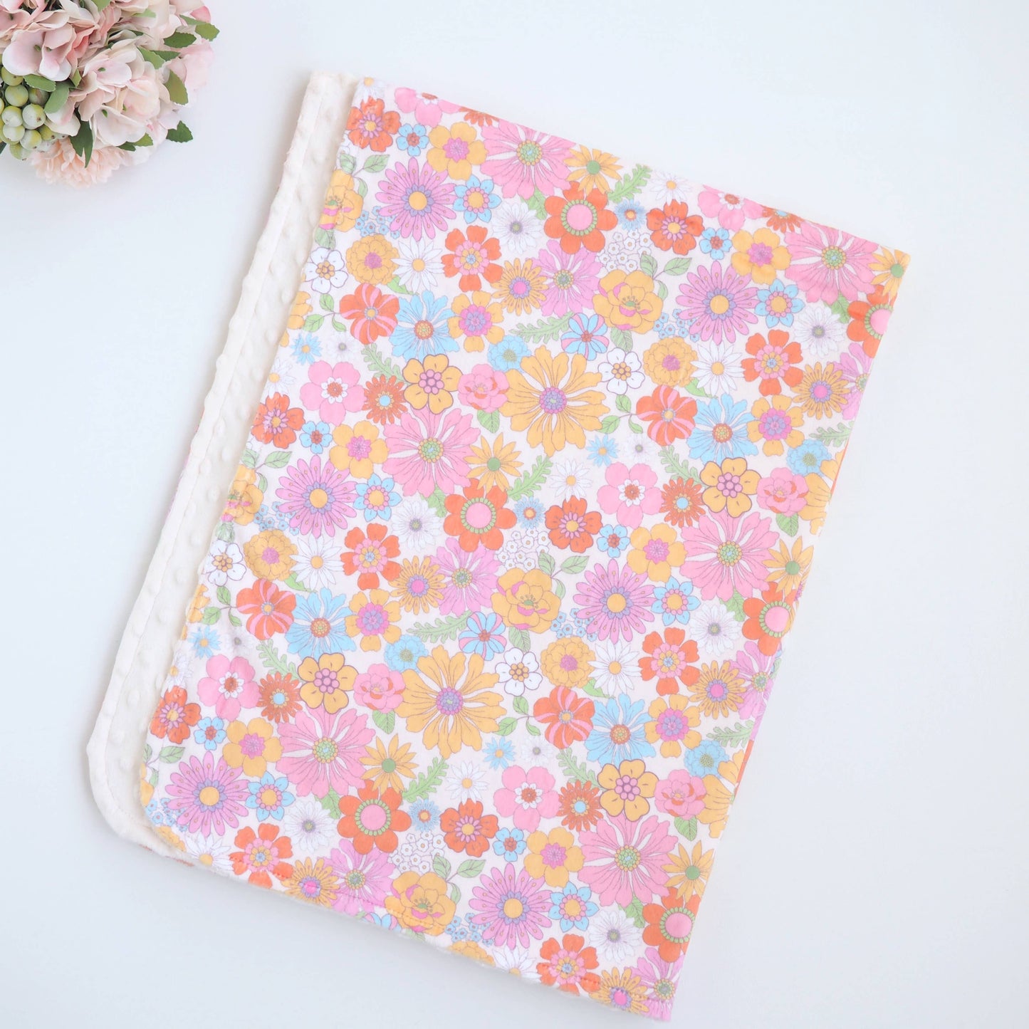 Retro Floral Minky Blanket