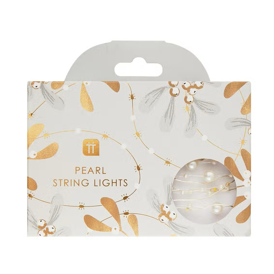 White Bead String Lights For Christmas - 10ft