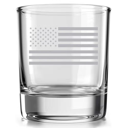 Whiskey Glass American Flag