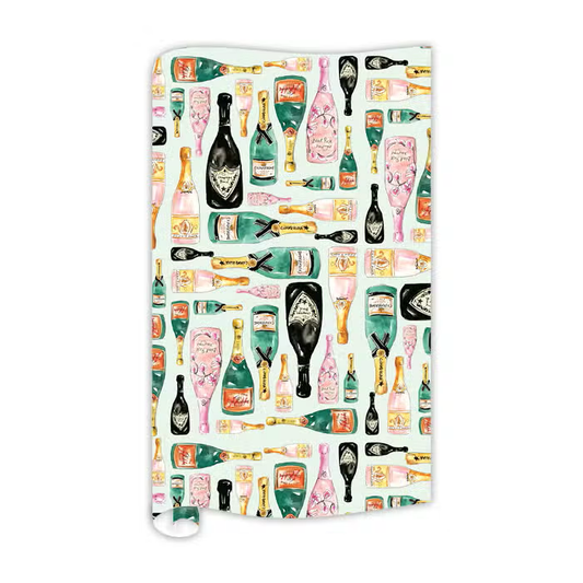 Handpainted Champagne Bottles Wrapping Paper