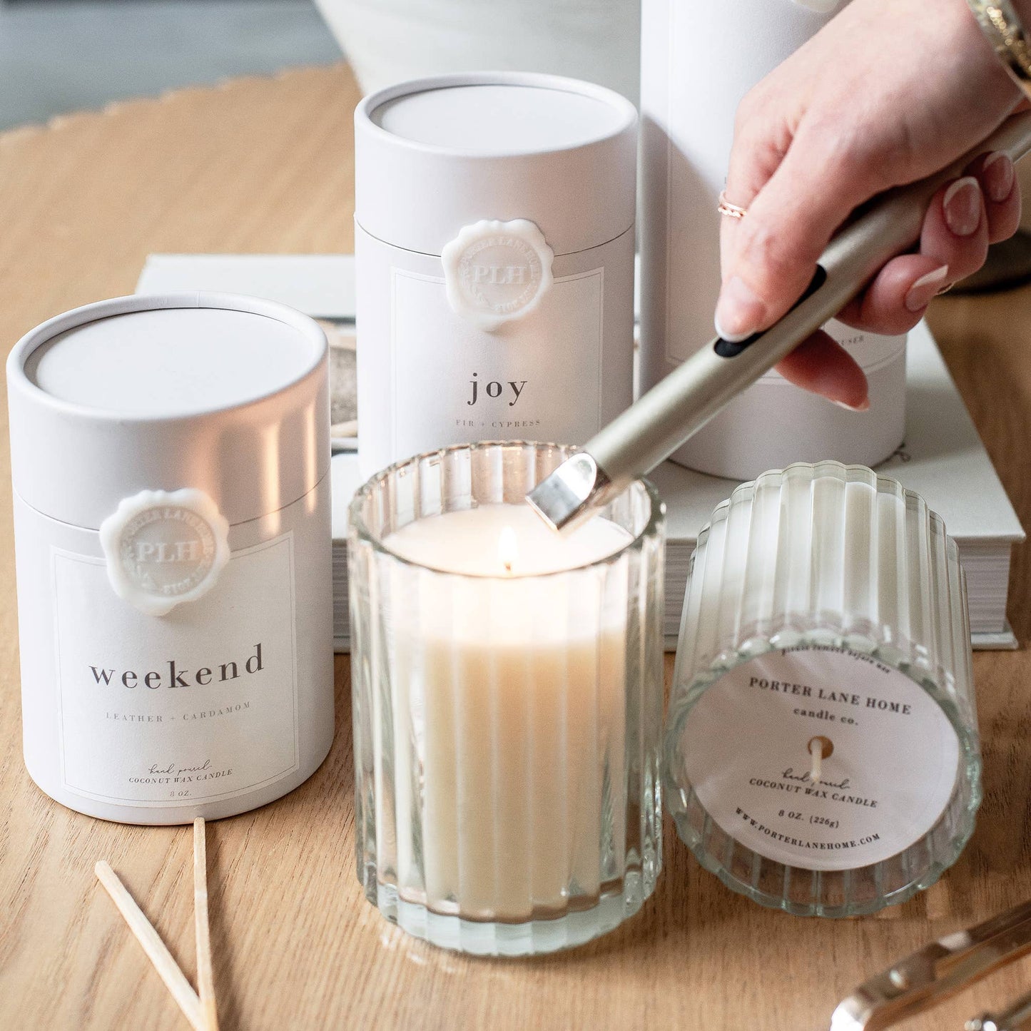 Champagne + Sugar Fluted Coconut Wax Candle