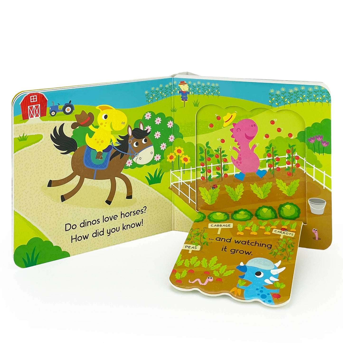 Dinos Love Tractors Farm Lift-a-Flap Board Book
