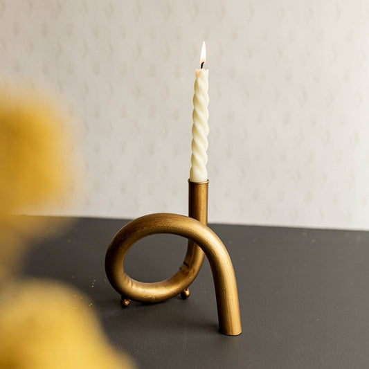 Twisted Curve Brass Taper Holder