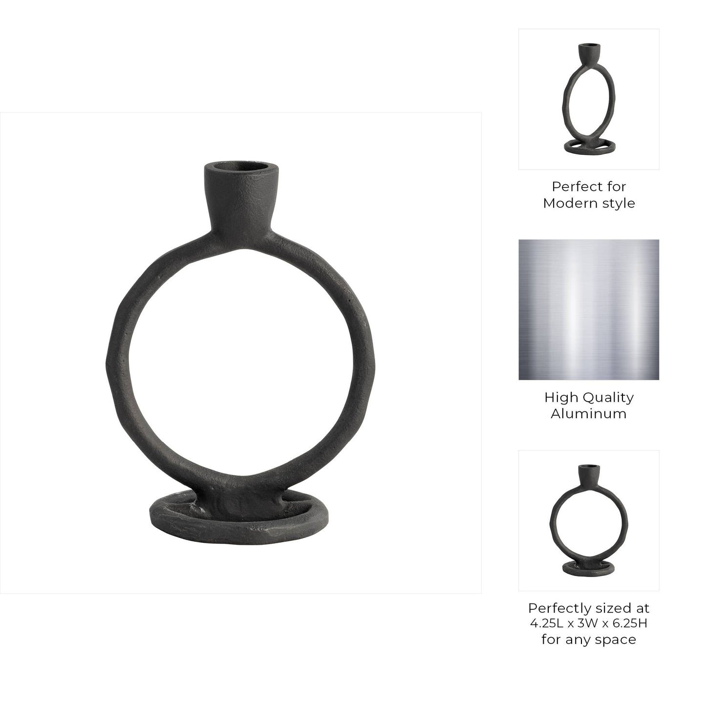 Metal Round Ring Taper Candle Holder