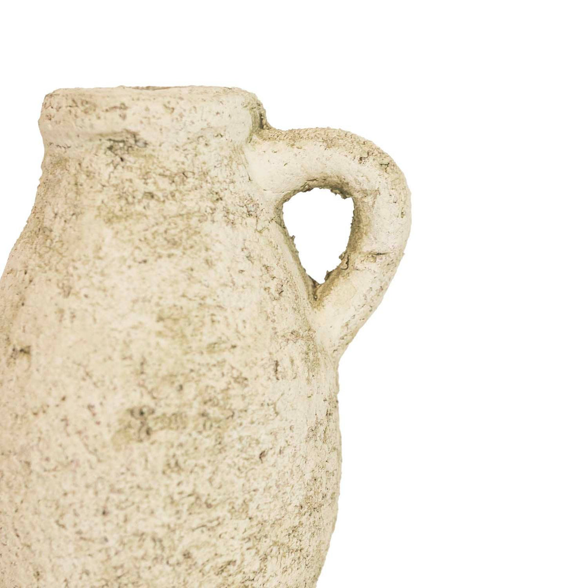 Pitcher Bud Vase Antique White Terracotta