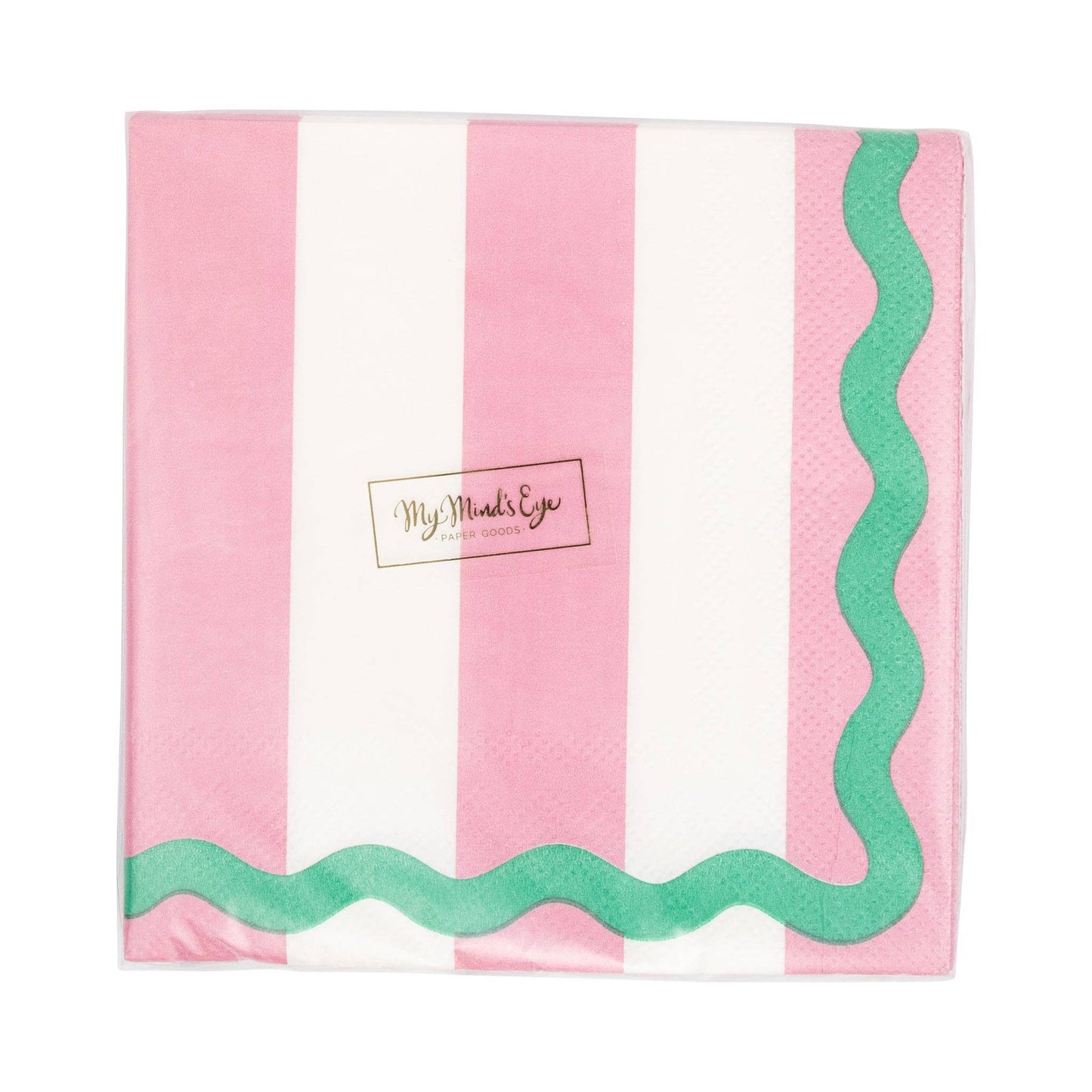 Pink and Green Stripes Napkin