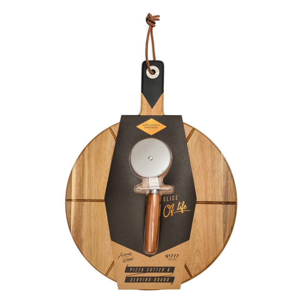 Pizza Board With Pizza Cutter