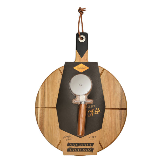 Pizza Board With Pizza Cutter