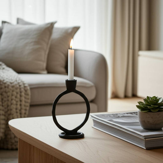 Metal Round Ring Taper Candle Holder