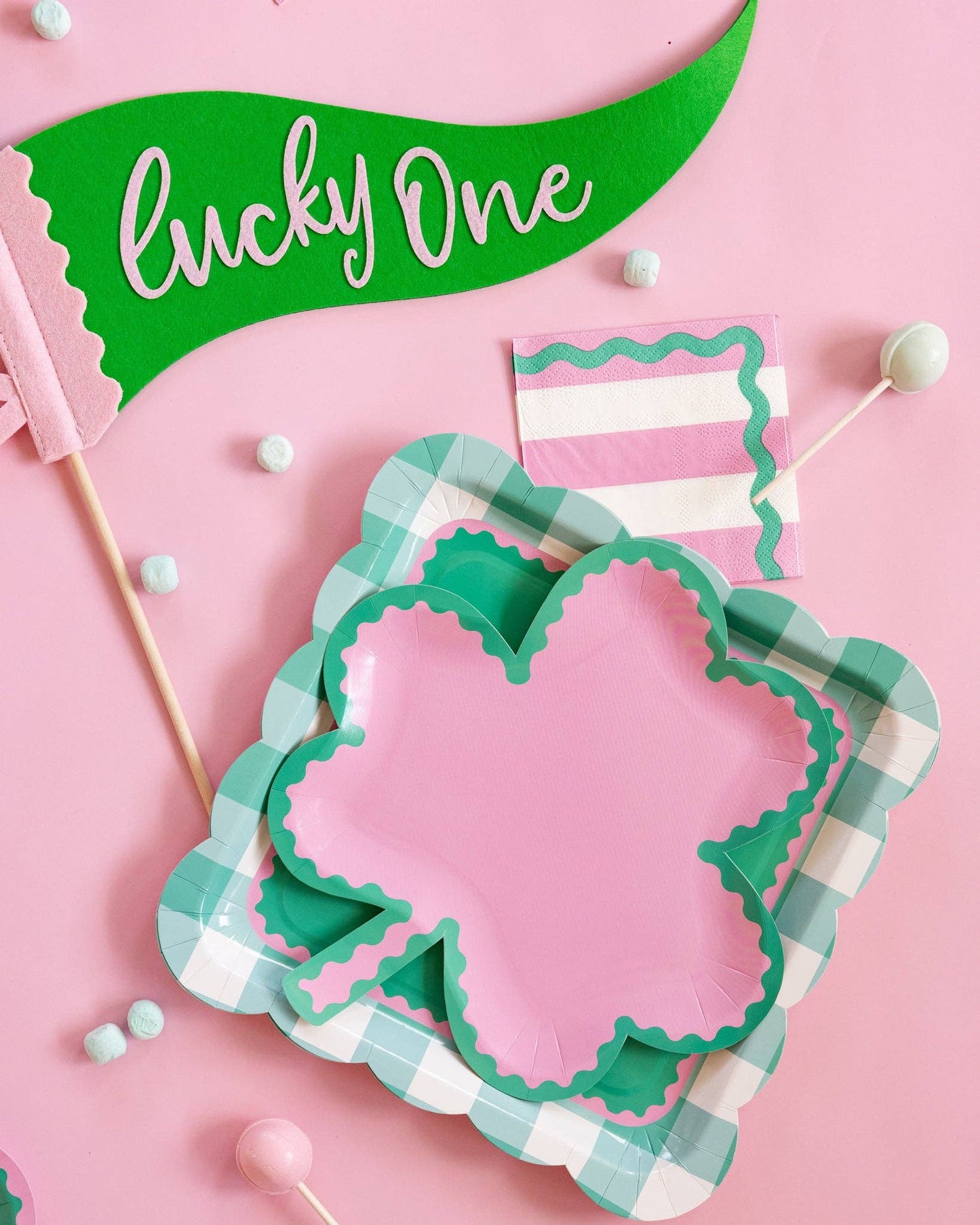 Pink and Green Stripes Napkin