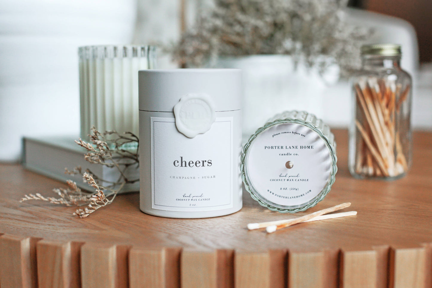 Champagne + Sugar Fluted Coconut Wax Candle