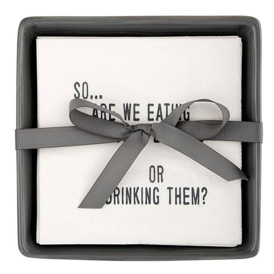 Ceramic Napkin Tray + Napkins - So Are We