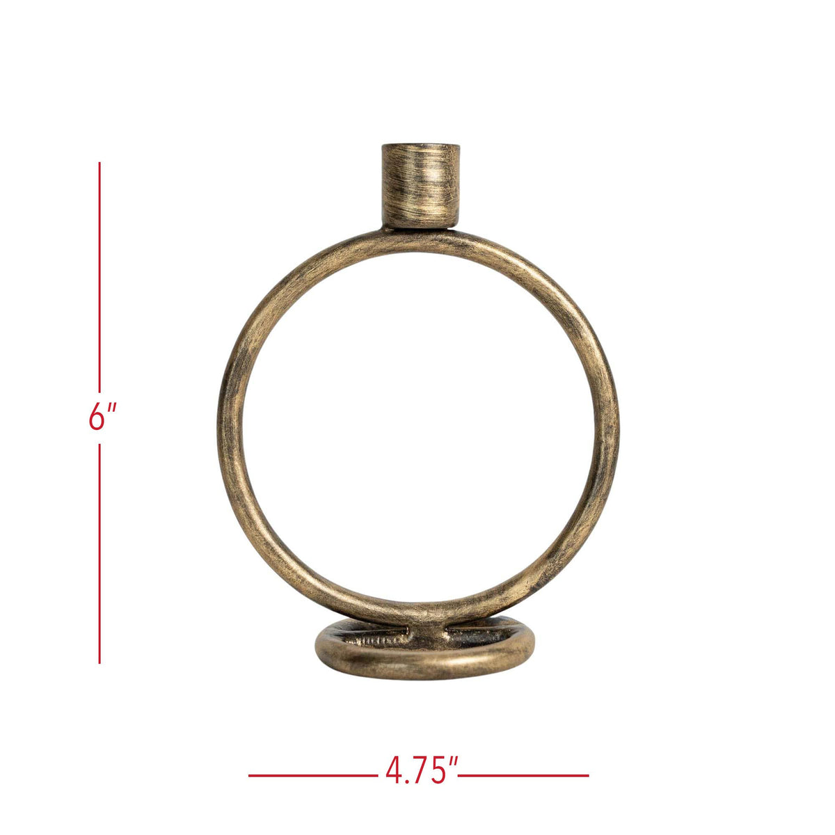 Round Sculpture Taper Candle Holder Metal