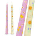 Floral Yellow & Pink Dinner Candles
