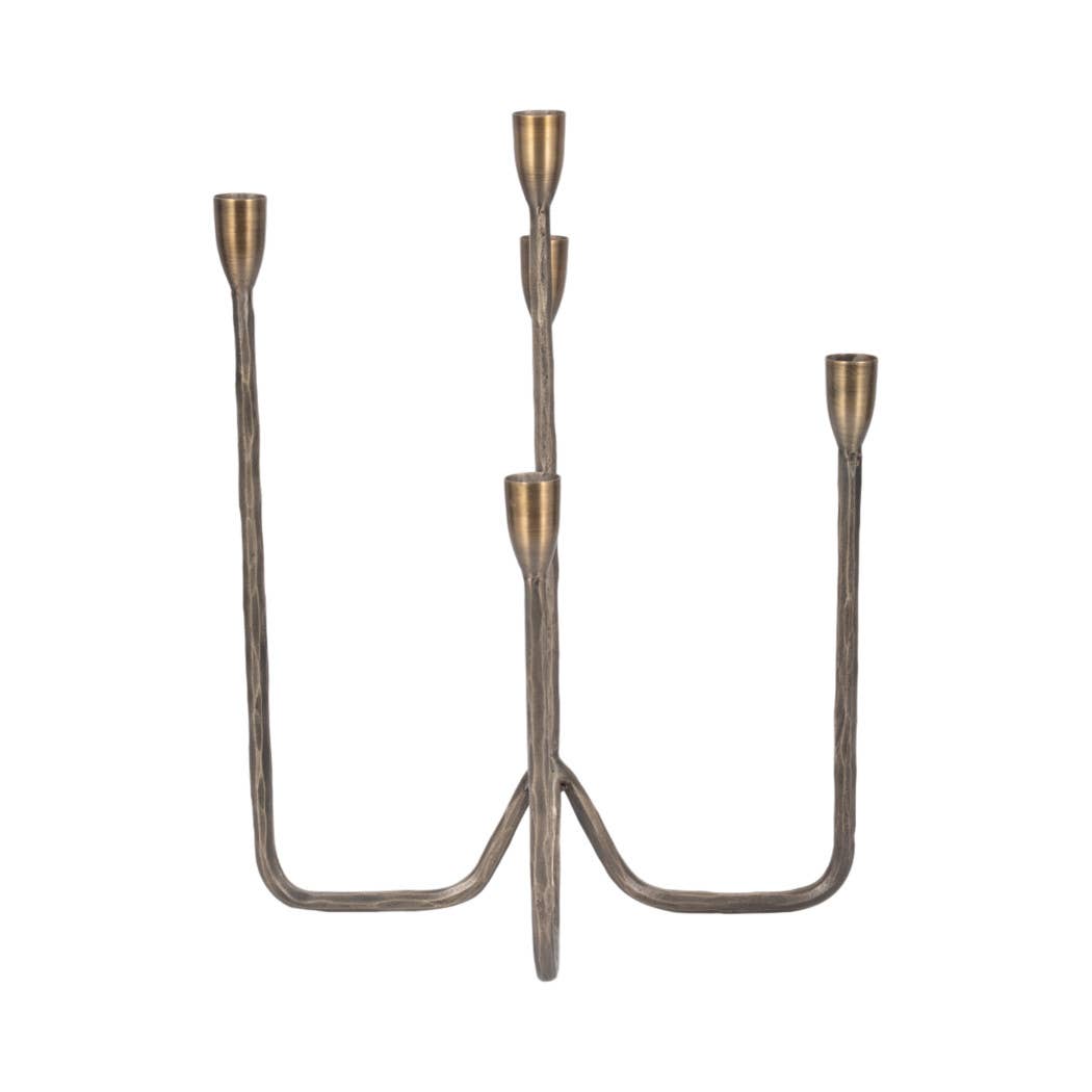 Metal Forged Five-Taper Candle Holder