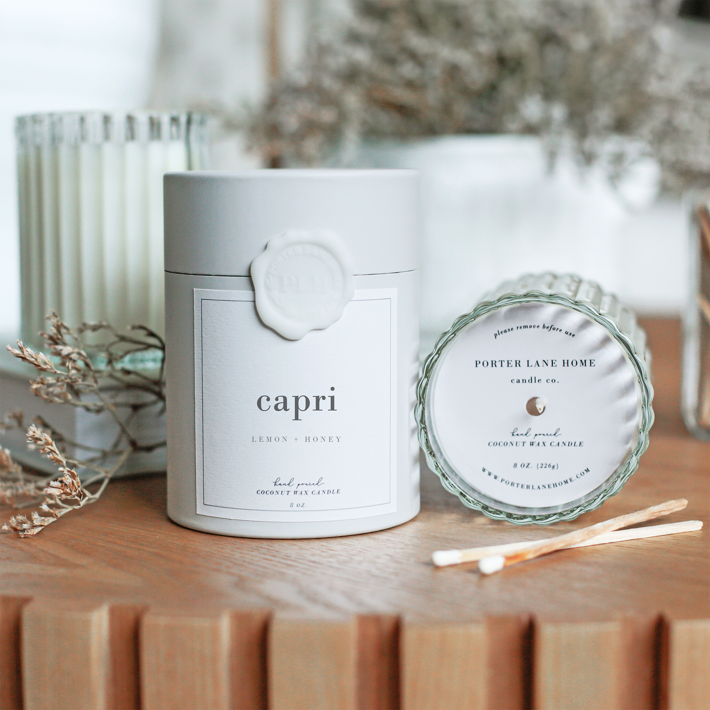 Lemon + Honey Fluted Coconut Wax Candle