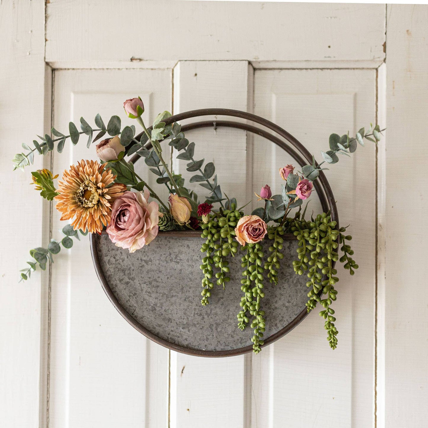Farmhouse Galvanized Metal Wall Planter