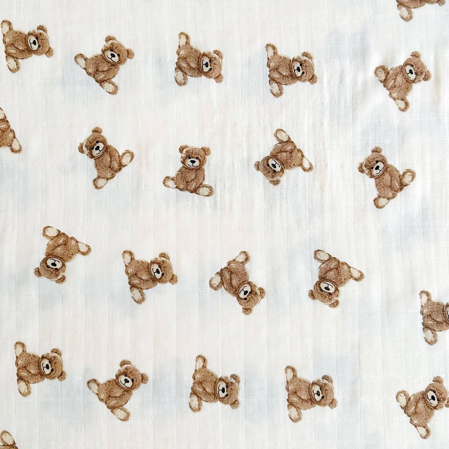 Bamboo Muslin Swaddle Baby Blanket - Teddy Bear