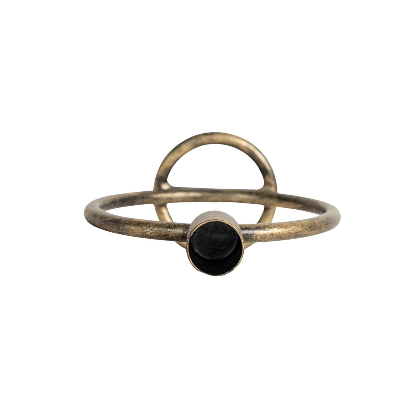 Round Sculpture Taper Candle Holder Metal