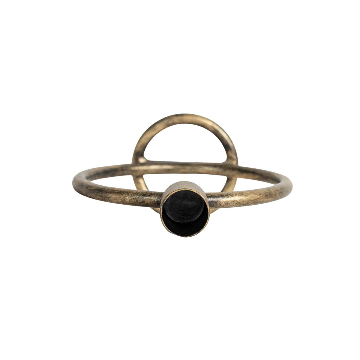 Round Sculpture Taper Candle Holder Metal