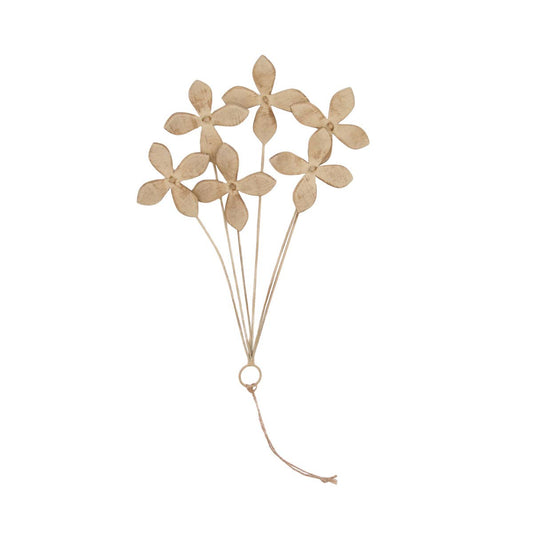 Hanging Flower Wall Art White