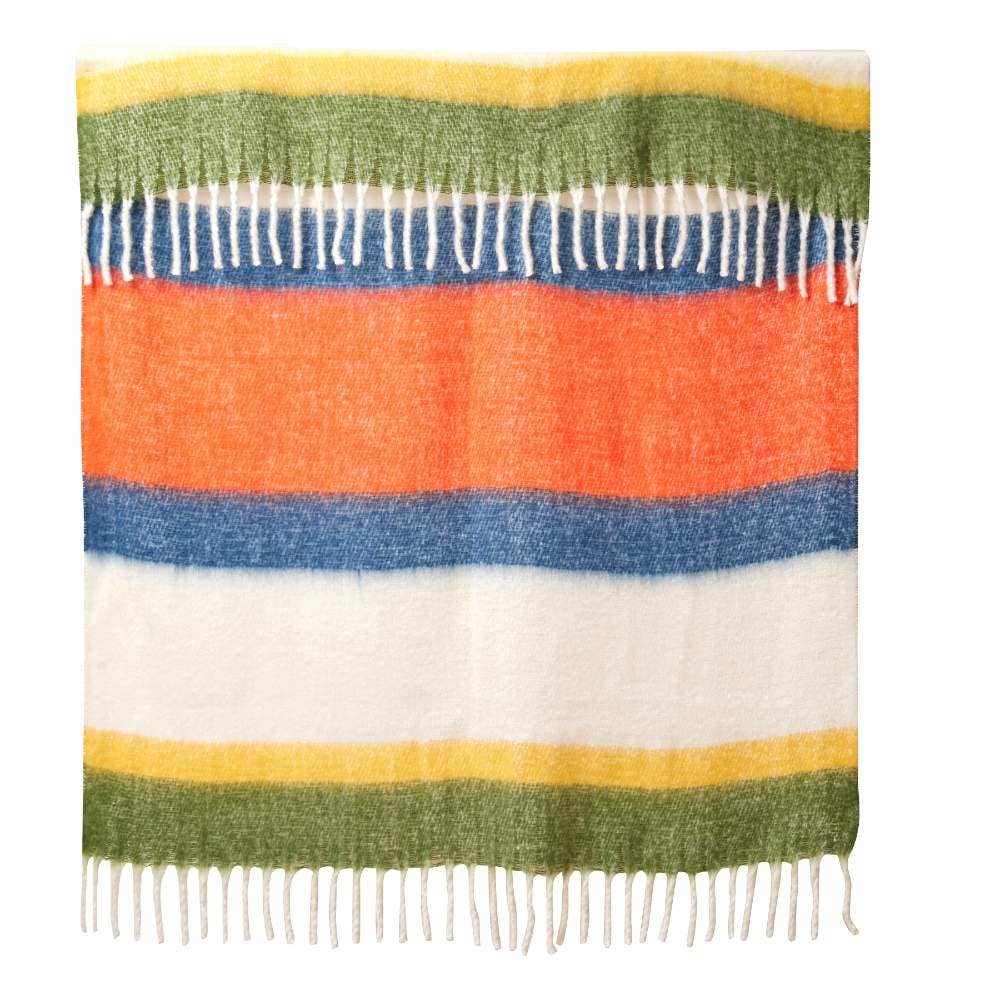 Navy Orange Throw