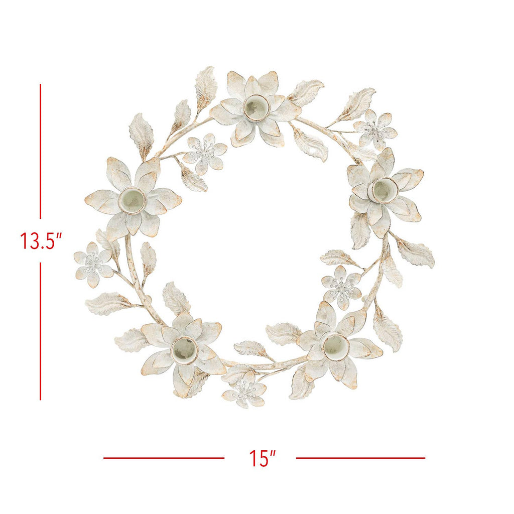 Floral Wreath 5 Taper Candle Holder