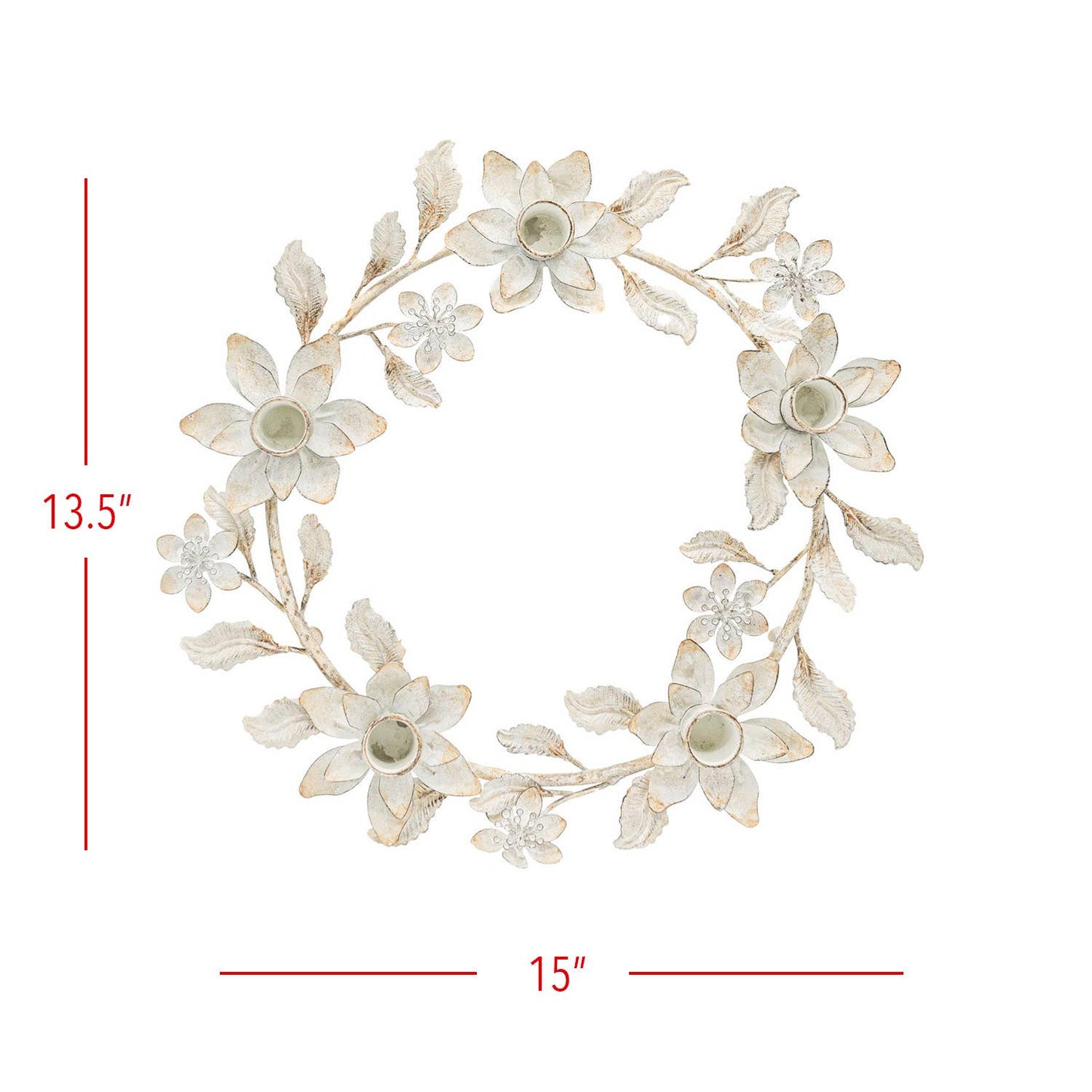 Floral Wreath 5 Taper Candle Holder