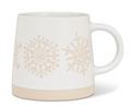 White Tan Snowflake Mug