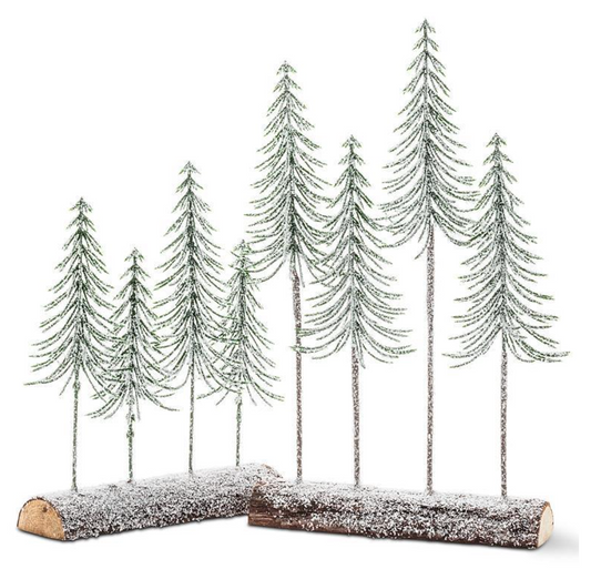 Log with Snowy Trees