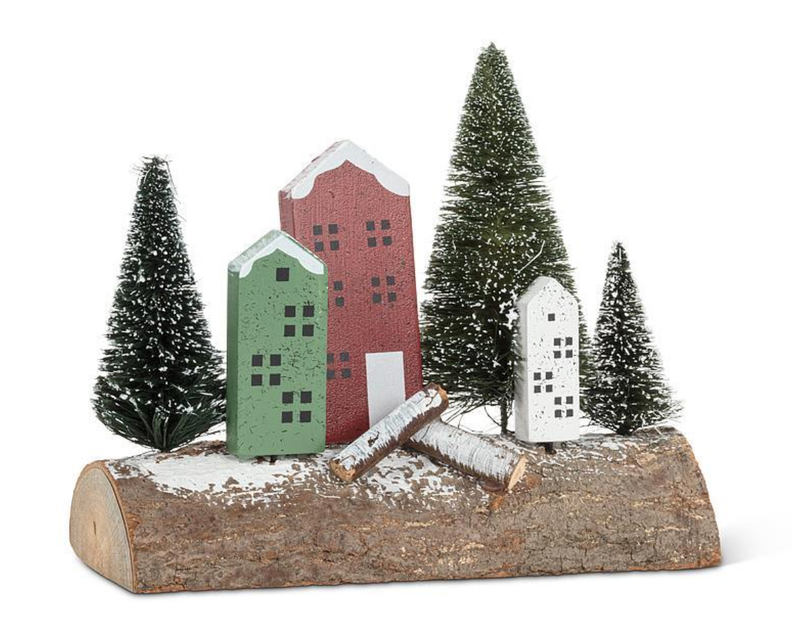 Log with House Scene