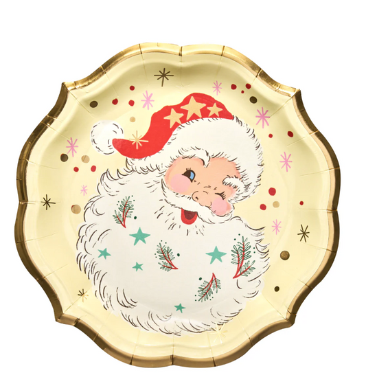 Vintage Santa Paper Plates