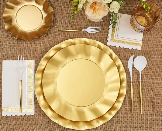 Wavy Gold Charger Plates