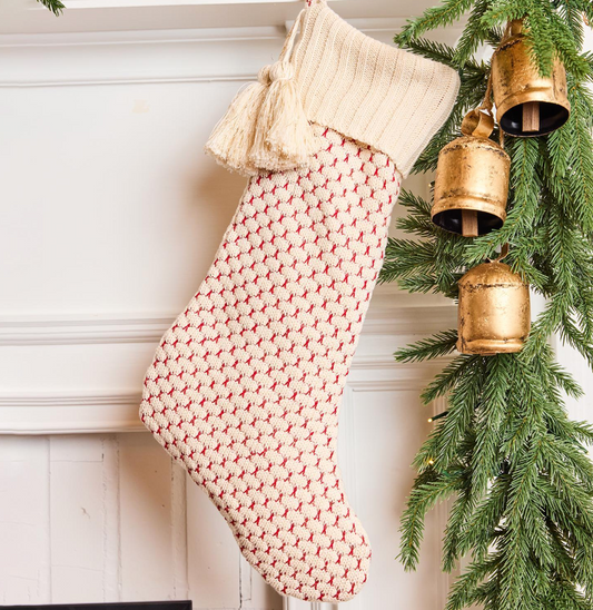 Red & White Knit Stocking