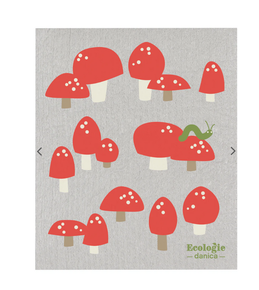 Toadstools Swedish Dishcloth